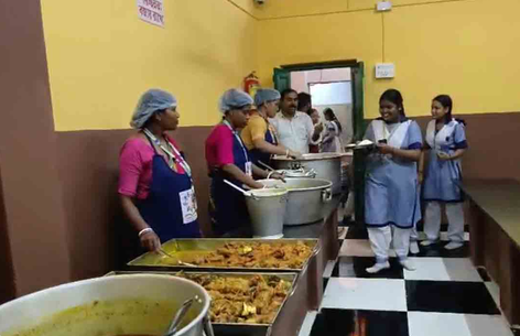 Students during a Midday Meal in a school